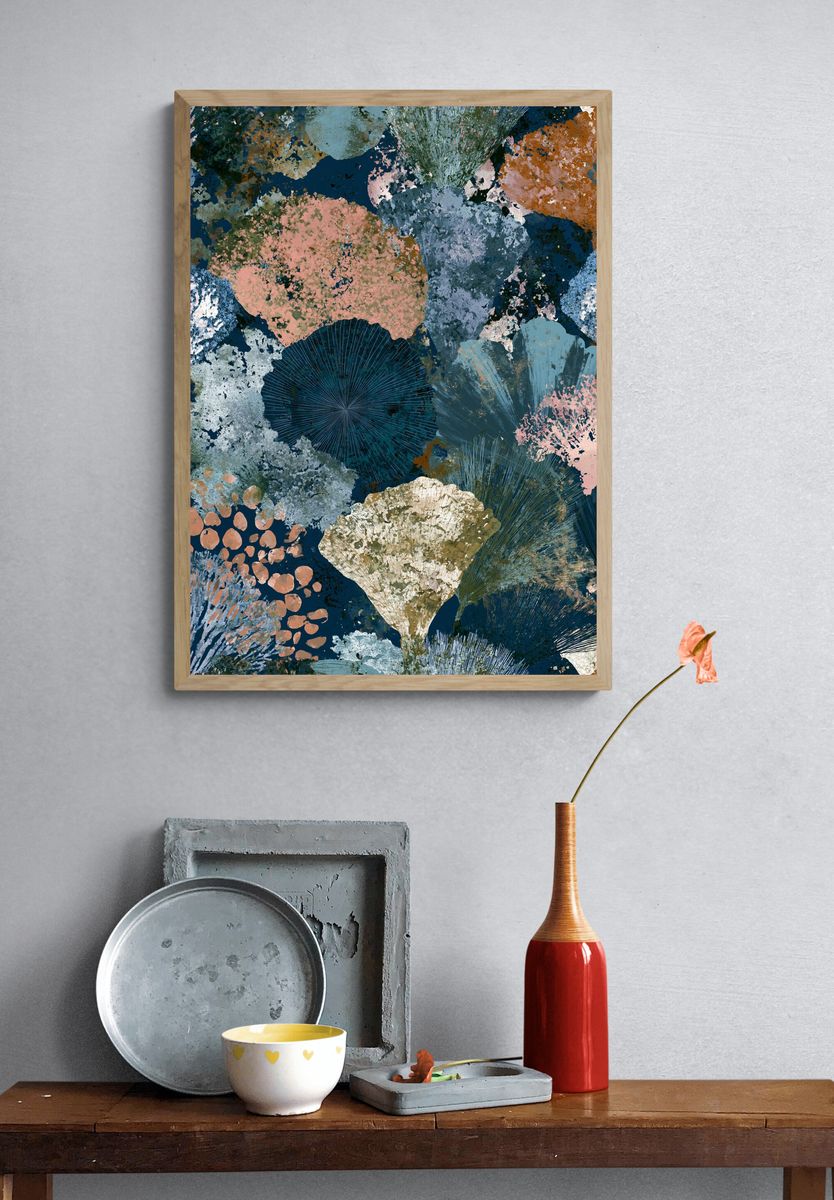 Abstract Coral Fan Poster. — room view 3