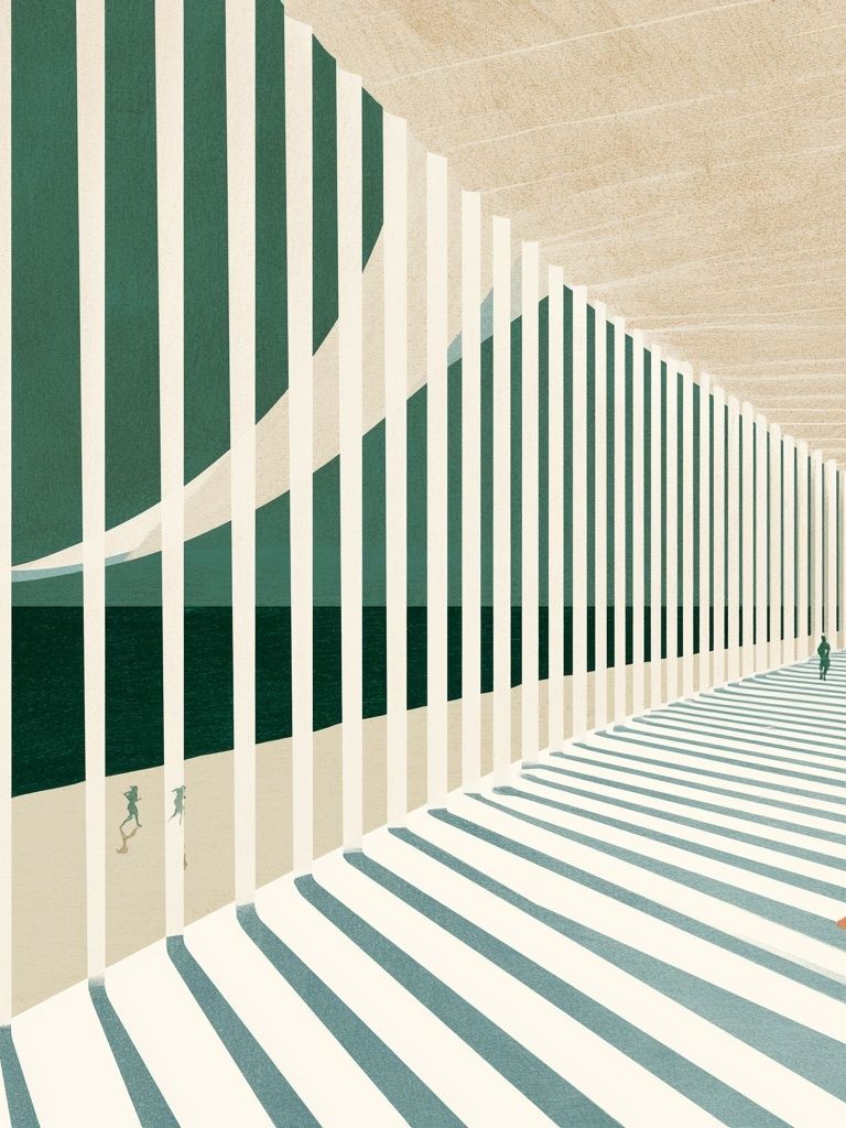 Abstract Coastal Corridor Poster. poster — abstract art