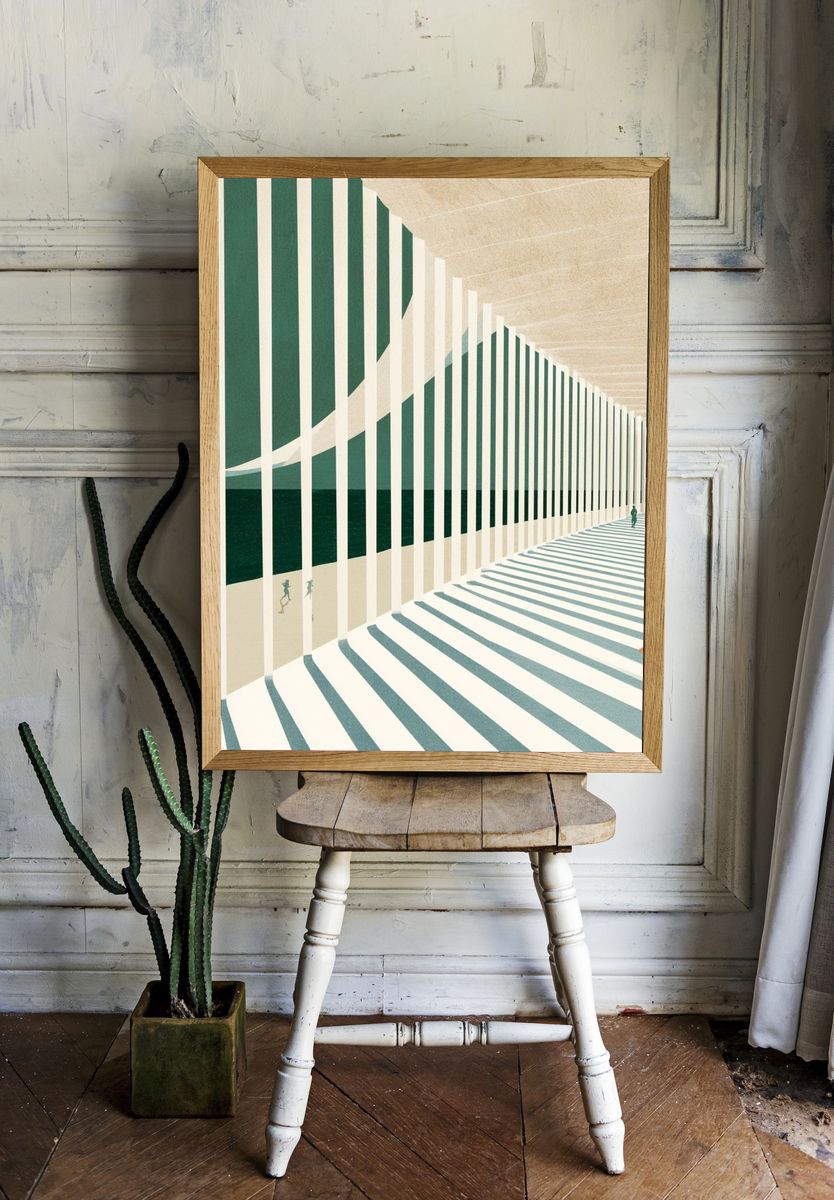 Abstract Coastal Corridor Poster. — room view 1