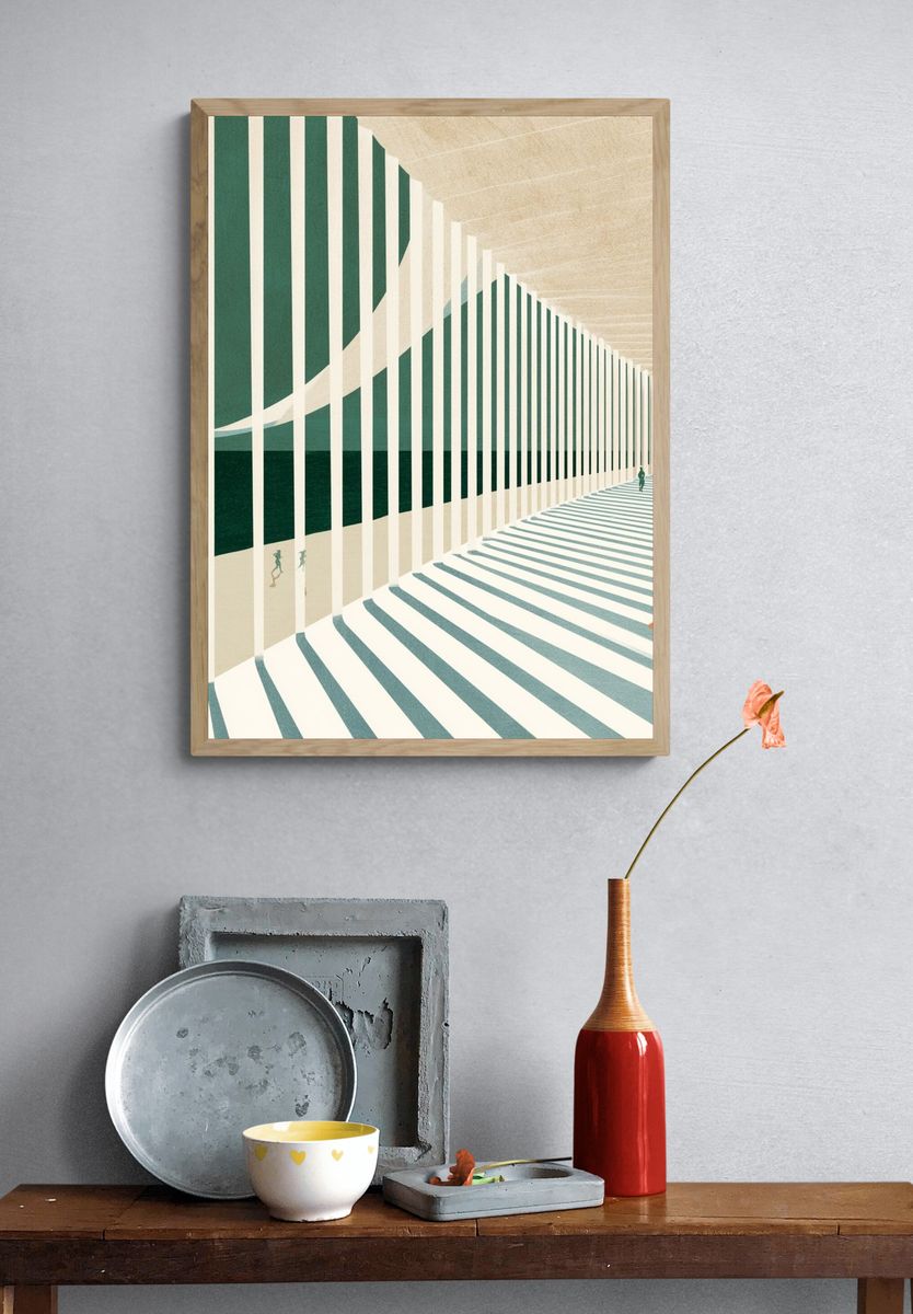 Abstract Coastal Corridor Poster. — room view 3