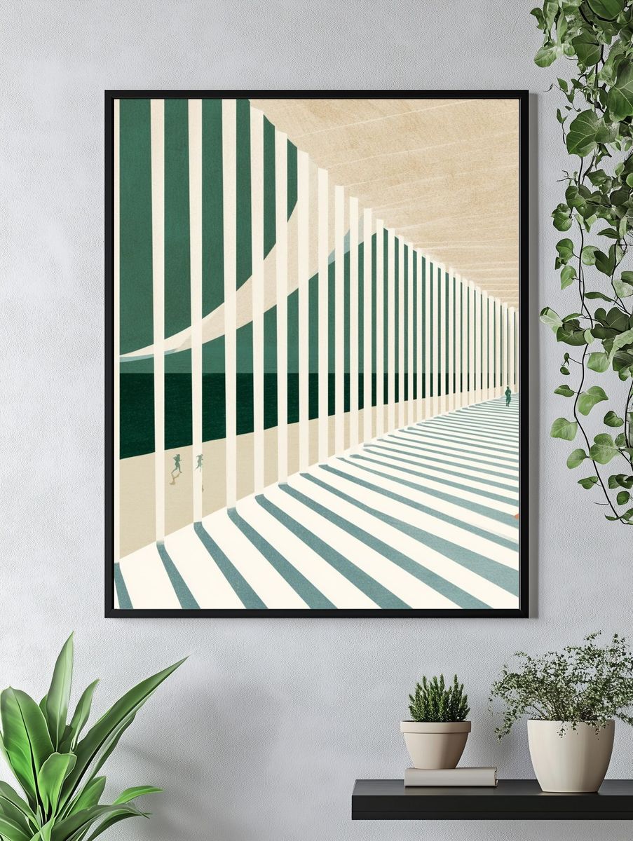 Abstract Coastal Corridor Poster. — room view 4