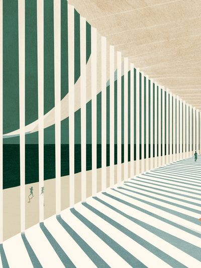 Abstract Coastal Corridor Poster.