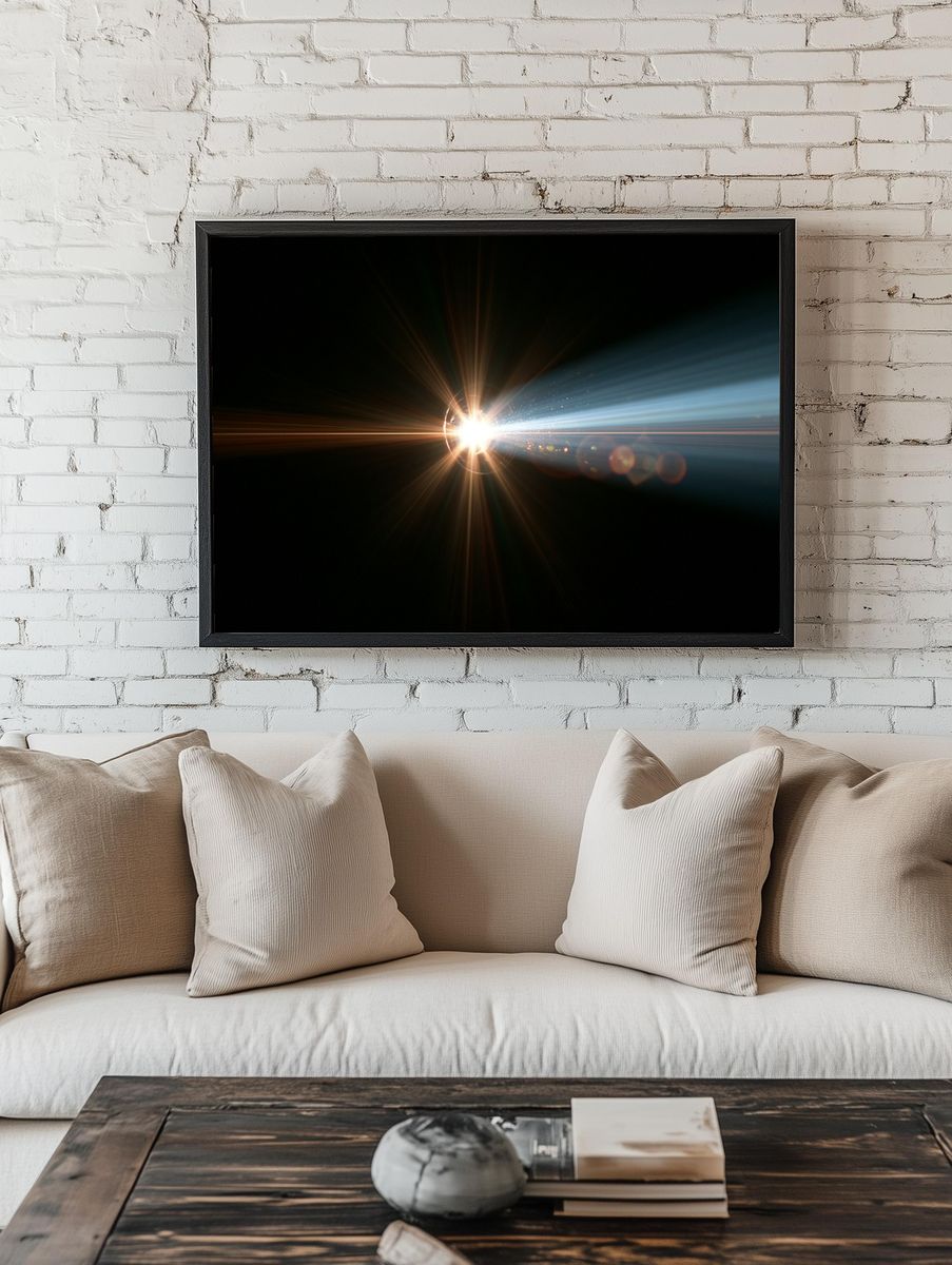 Cosmic Light Burst Abstract Print. — room view 1