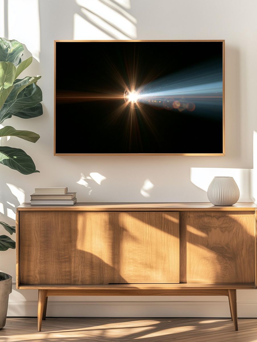Cosmic Light Burst Abstract Print. — room view 3