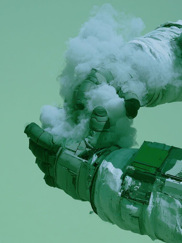 Green Abstract Hands Poster. poster detail