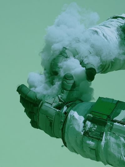 Green Abstract Hands Poster. poster