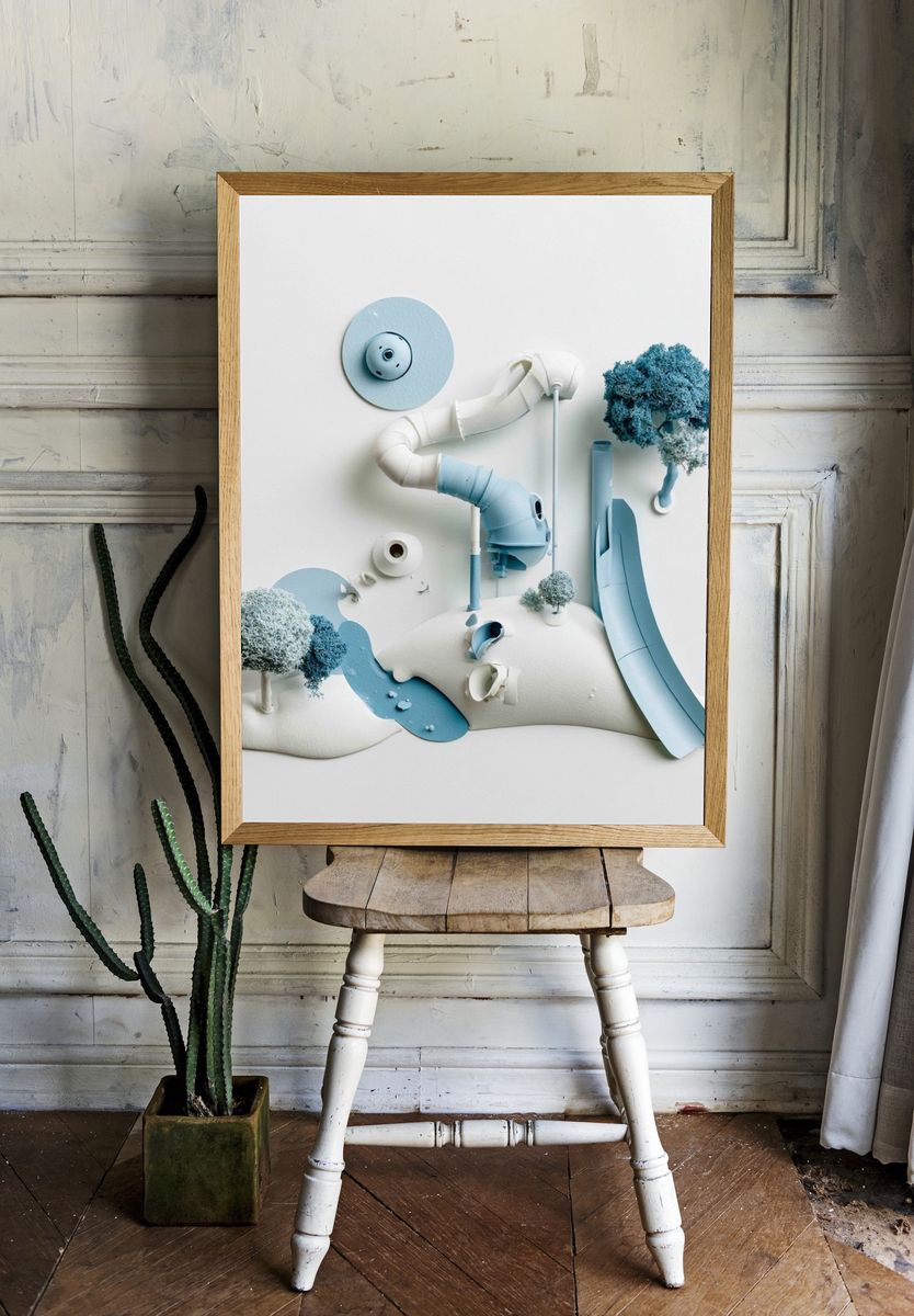 Dreamy Paper Landscape Poster. room preview