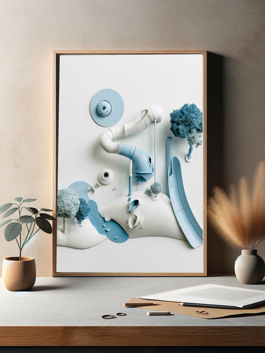 Dreamy Paper Landscape Poster. — room view 2