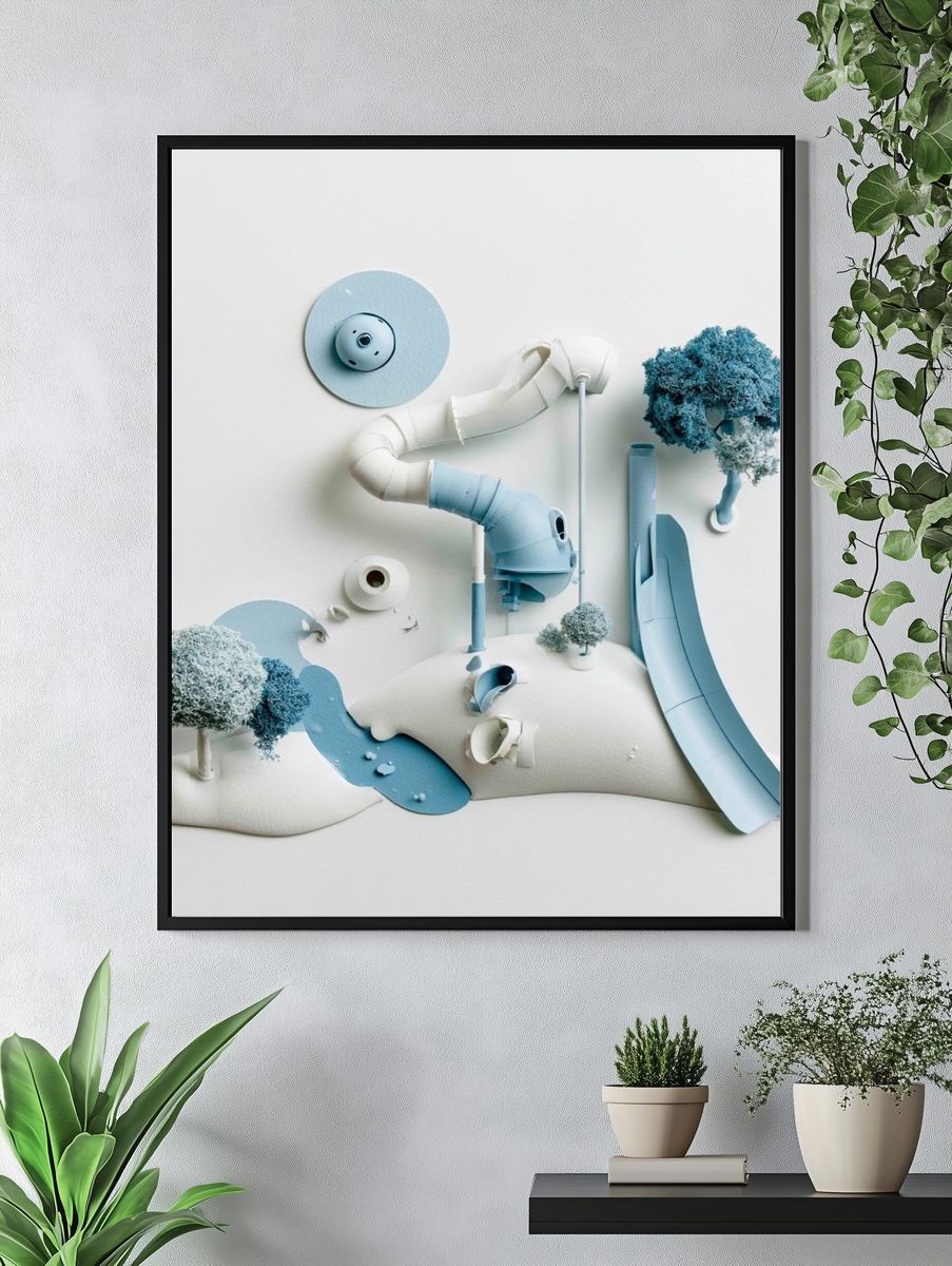 Dreamy Paper Landscape Poster. — room view 4