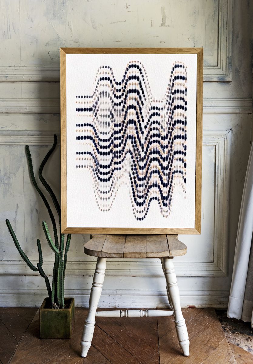 Wavy Dot Abstract Poster. — room view 1