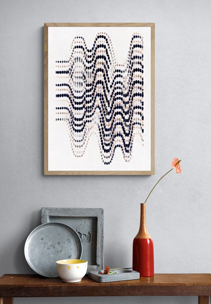 Wavy Dot Abstract Poster. — room view 3
