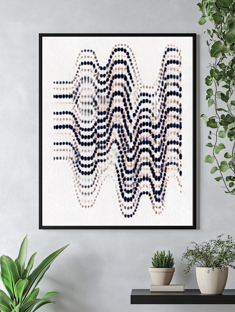 Wavy Dot Abstract Poster. — room view 4