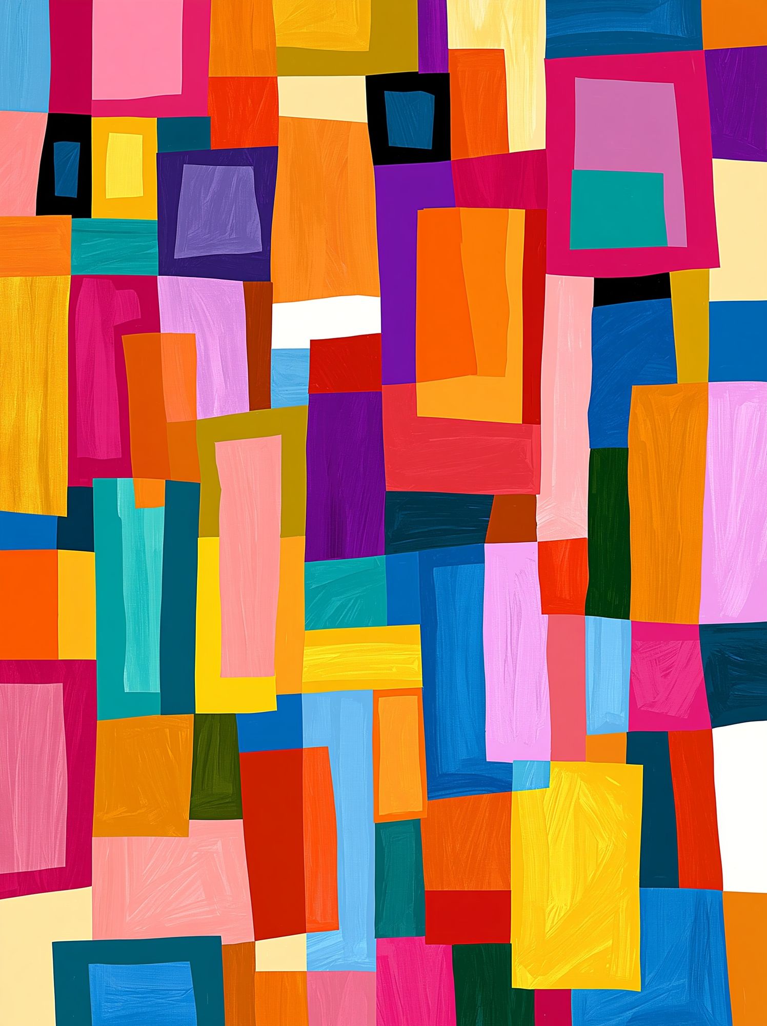 Color Block Mosaic Abstract Poster. poster — abstract art