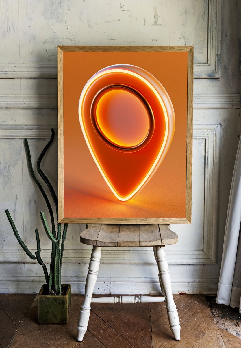 Orange Glow Abstract Poster. — room view 1