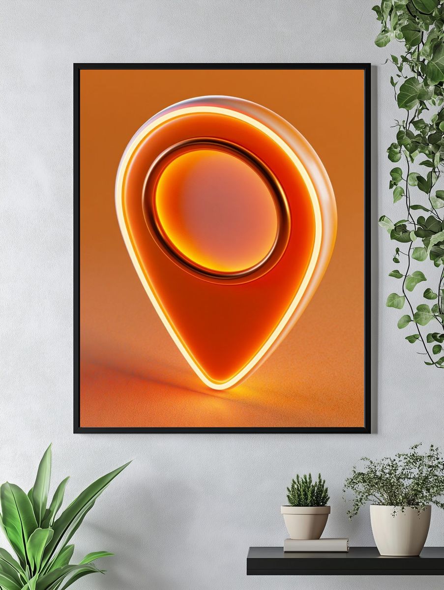 Orange Glow Abstract Poster. — room view 4