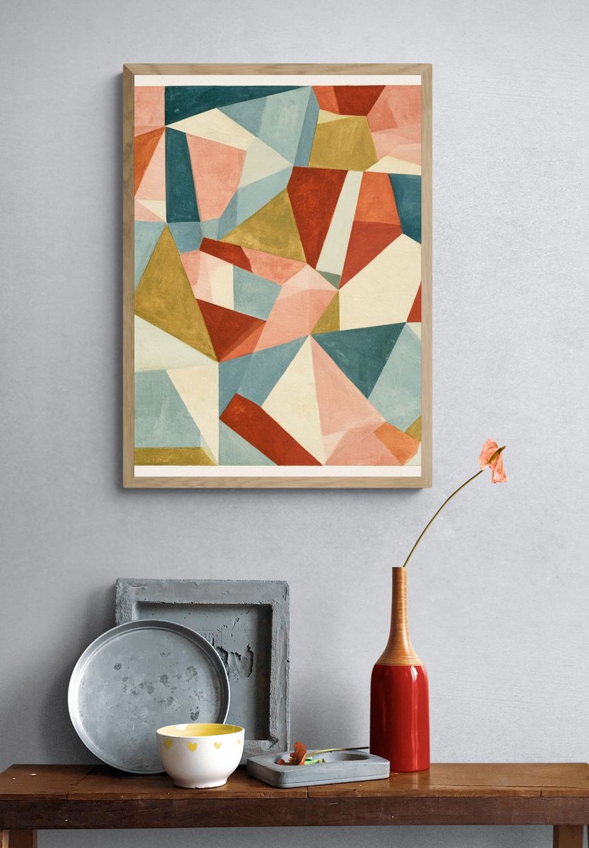 Geometric Pastel Abstract Poster. — room view 3
