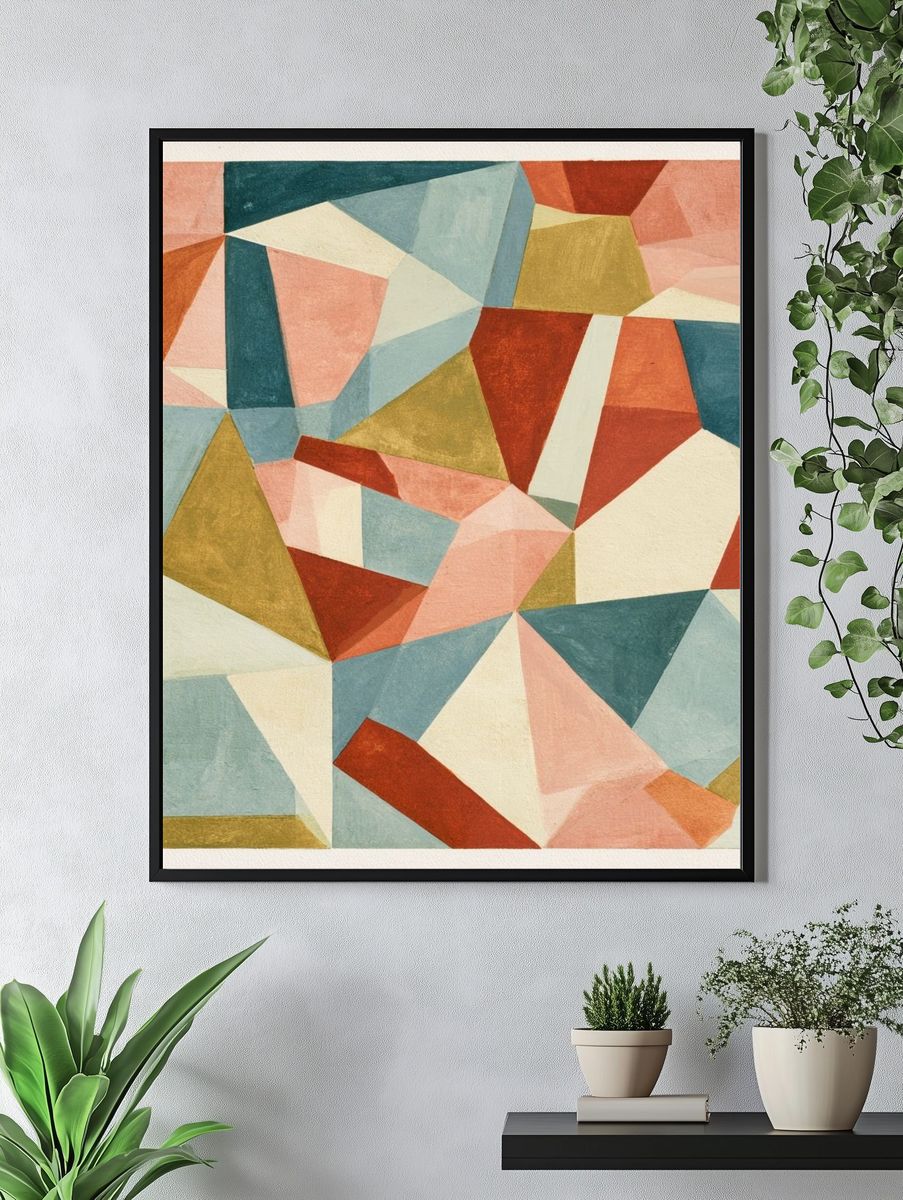 Geometric Pastel Abstract Poster. — room view 4