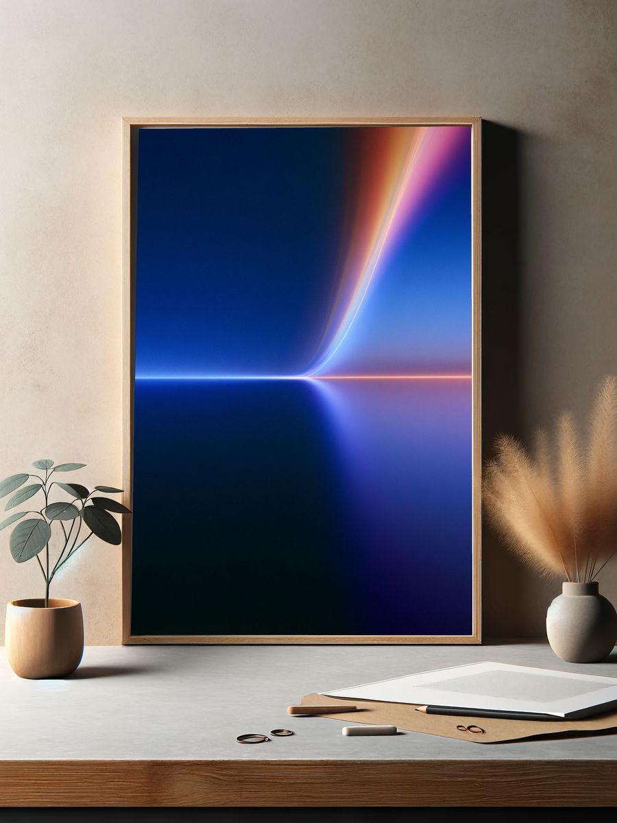 Neon Horizon Abstract Poster. — room view 2