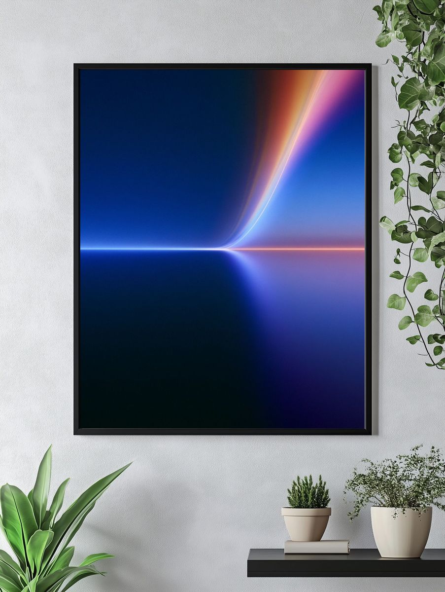 Neon Horizon Abstract Poster. — room view 4