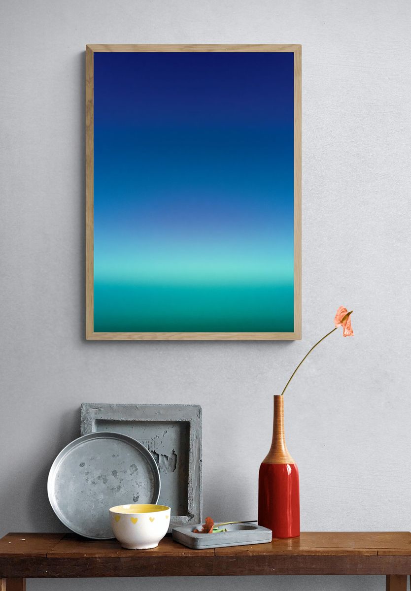 Ocean Horizon Abstract Print. — room view 3