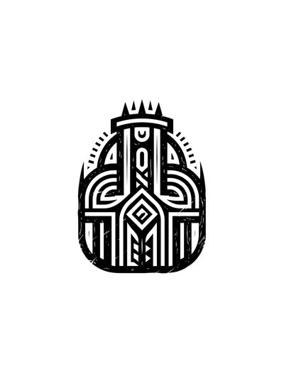 Geometric Tribal Mask Print. poster print