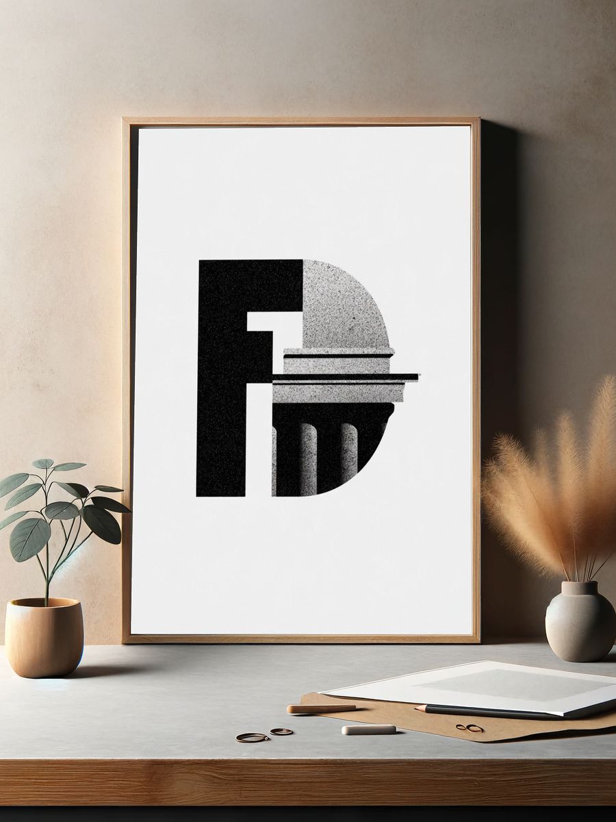 Monogram Arch Abstract Poster. — room view 2