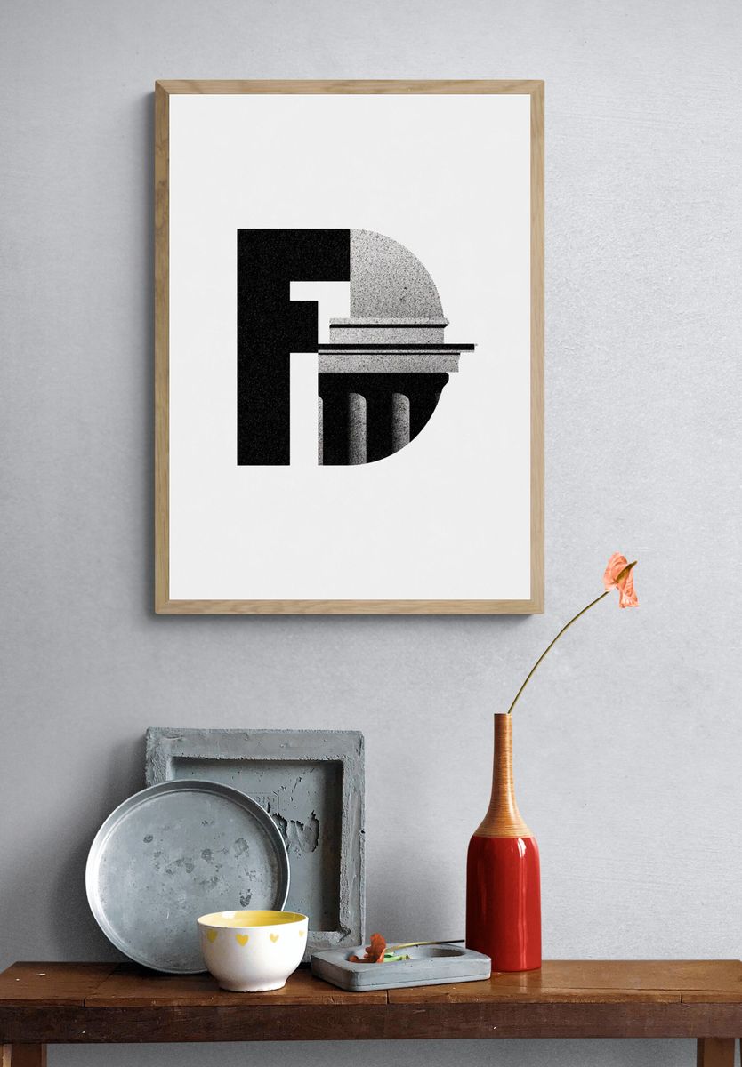 Monogram Arch Abstract Poster. — room view 3