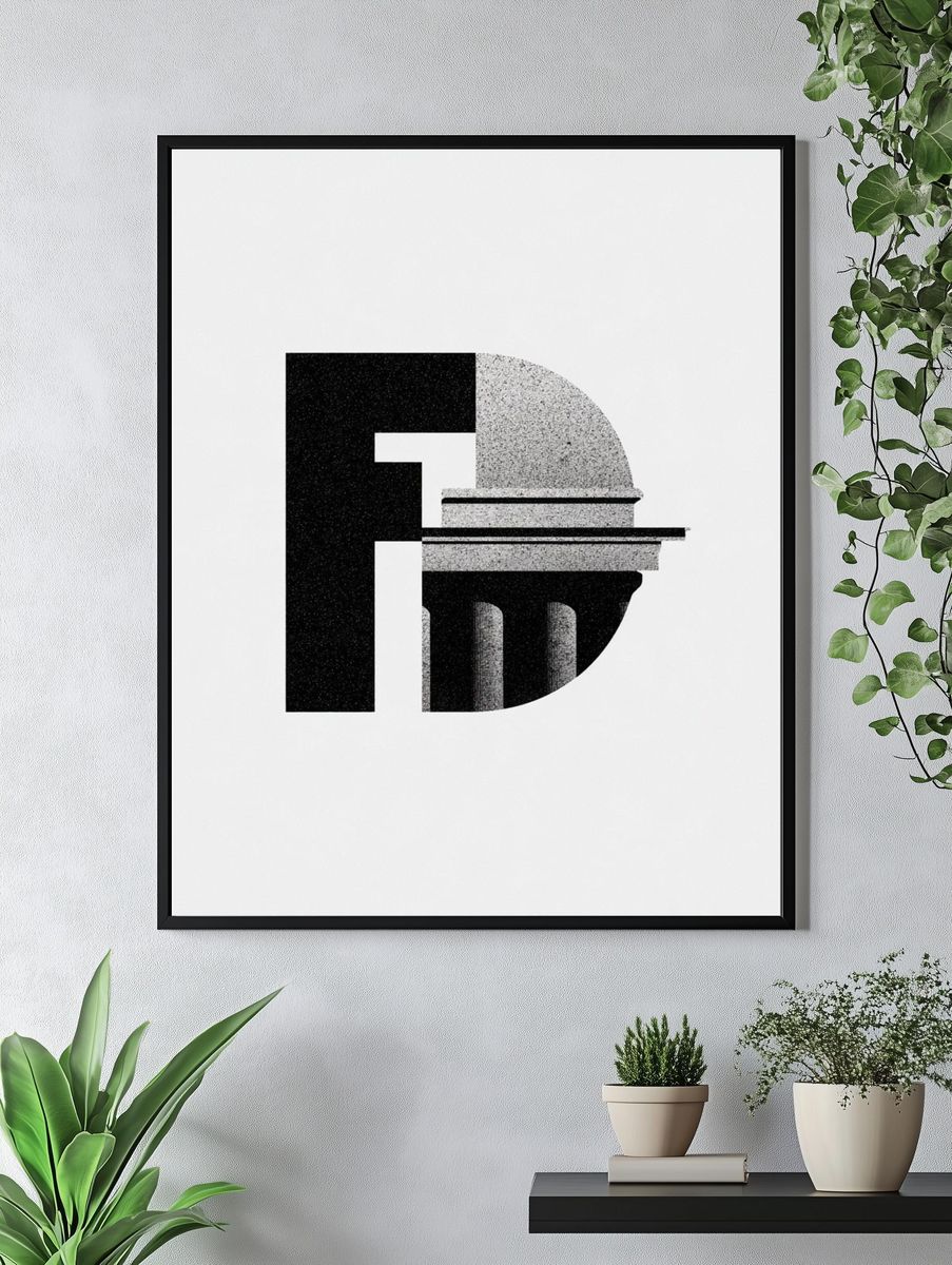 Monogram Arch Abstract Poster. — room view 4