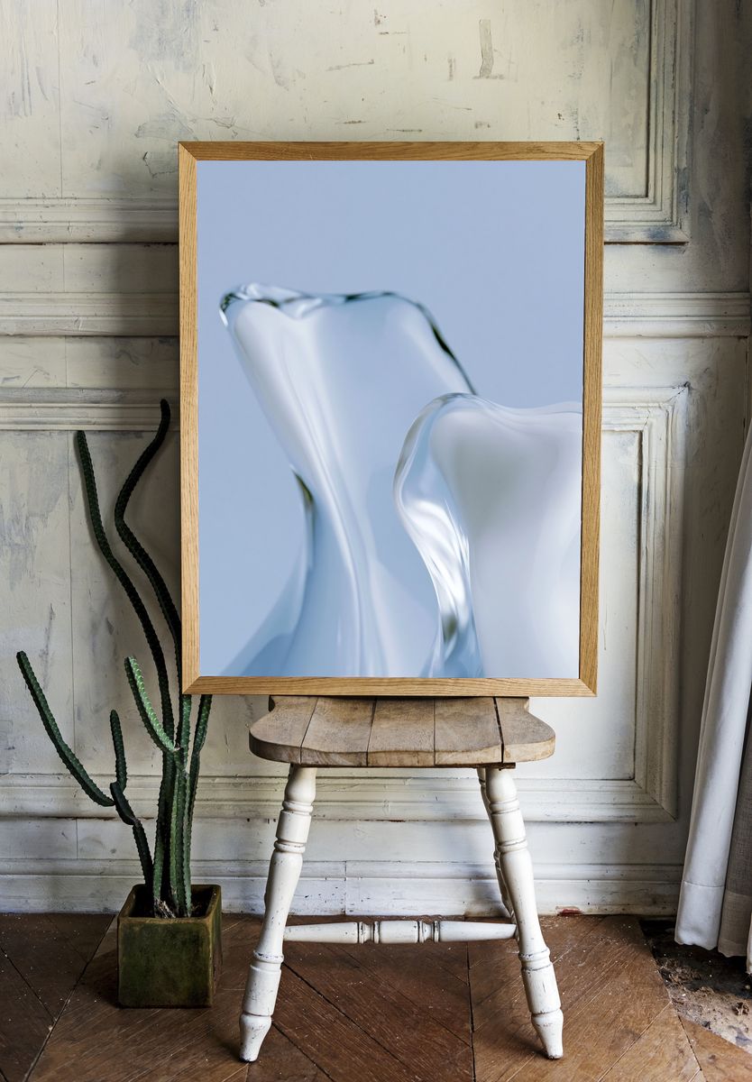 Glass Petals Abstract Print. room preview