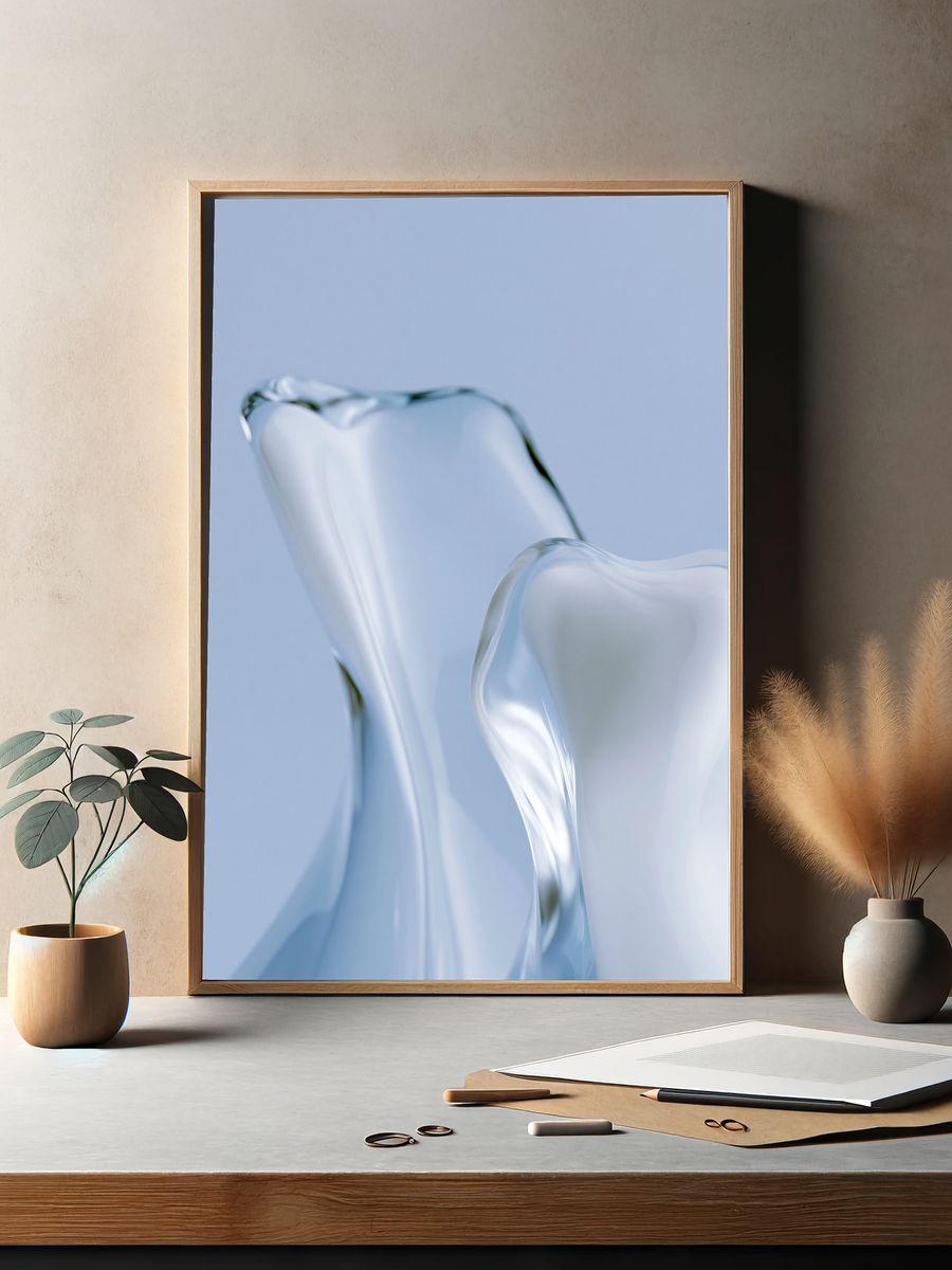 Glass Petals Abstract Print. — room view 2