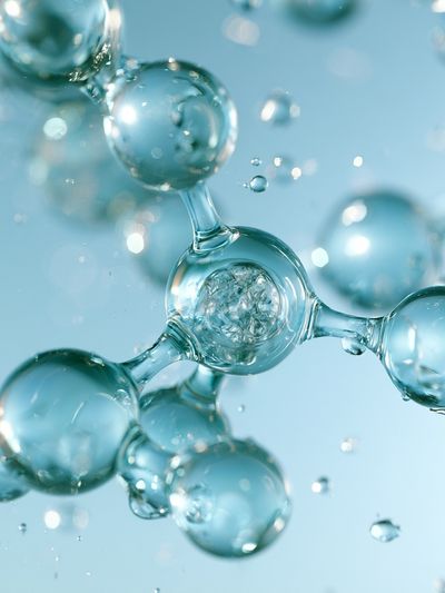 Aqua Molecular Bubbles Abstract Poster. poster