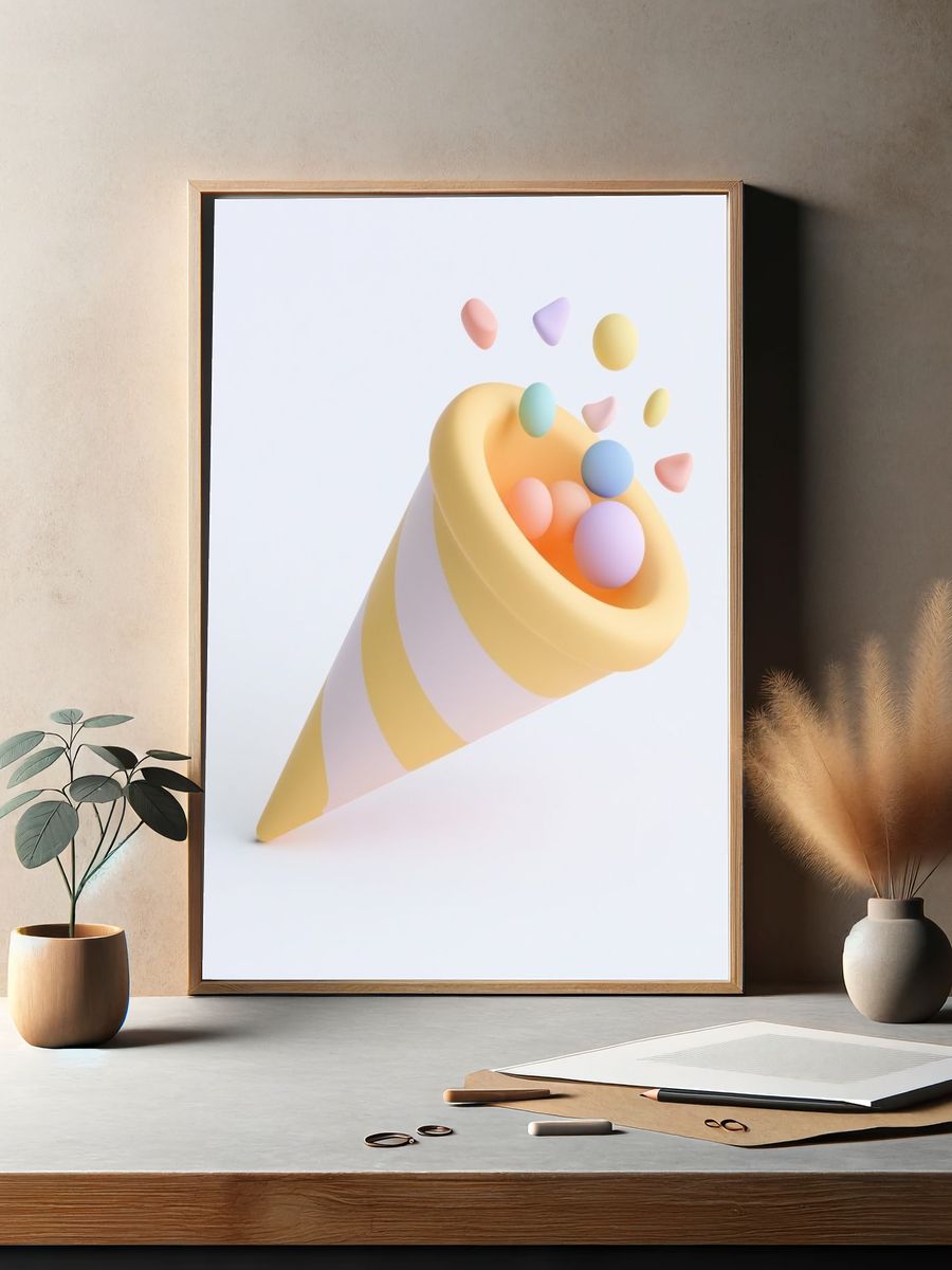 Pastel Cone Abstract Poster. — room view 2