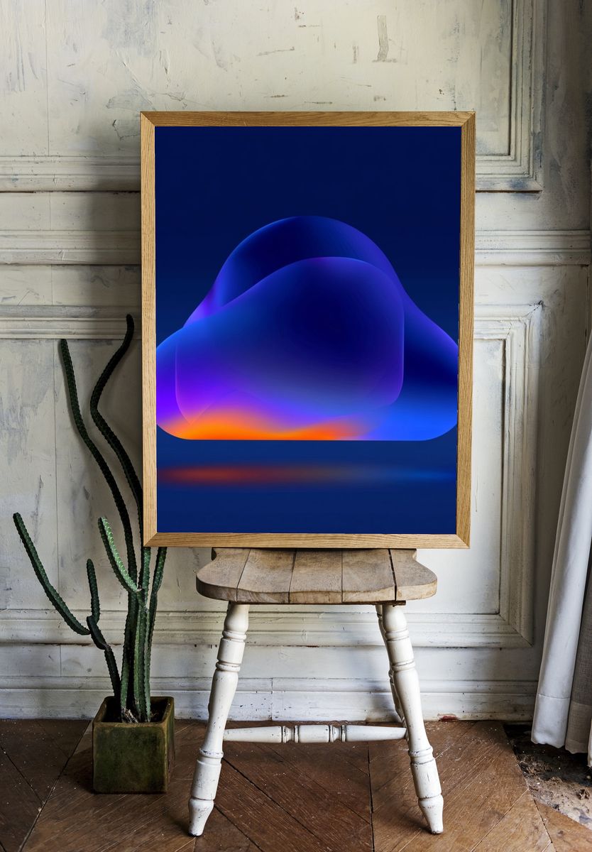Neon Cloud Abstract Poster. — room view 1