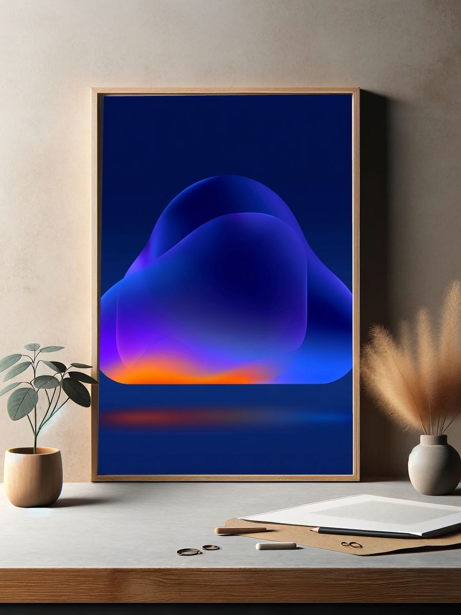 Neon Cloud Abstract Poster. — room view 2