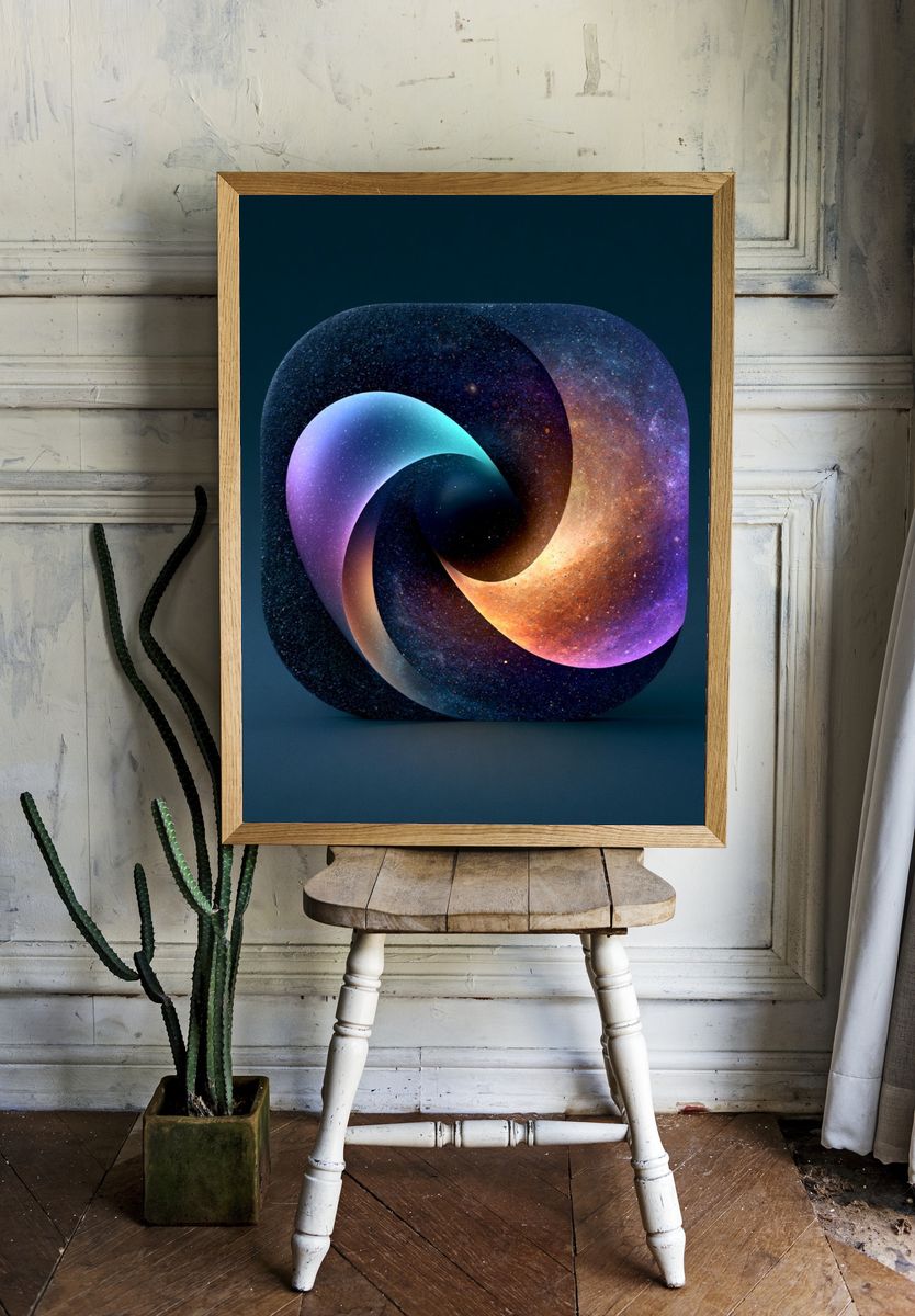 Cosmic Spiral Abstract Poster. room preview