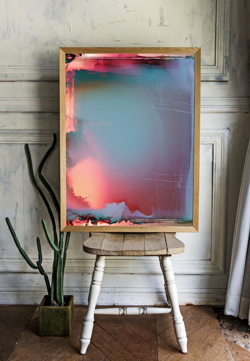 Neon Frost Abstract Poster. room preview