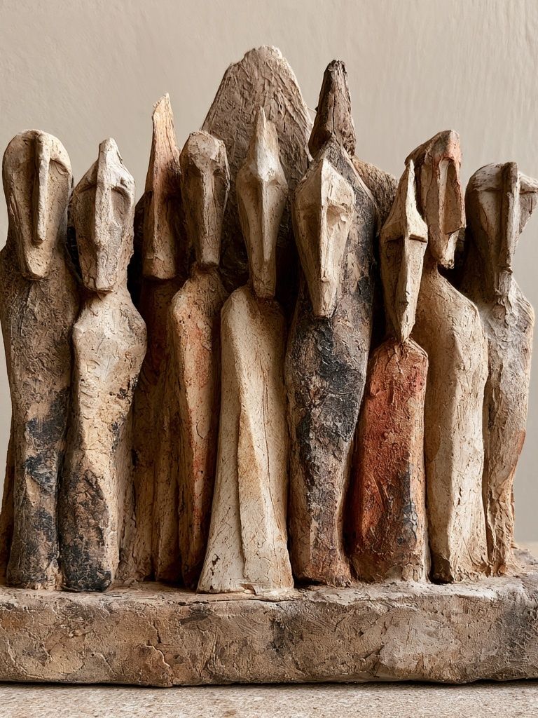 Abstract Clay Figures Poster. poster — abstract art