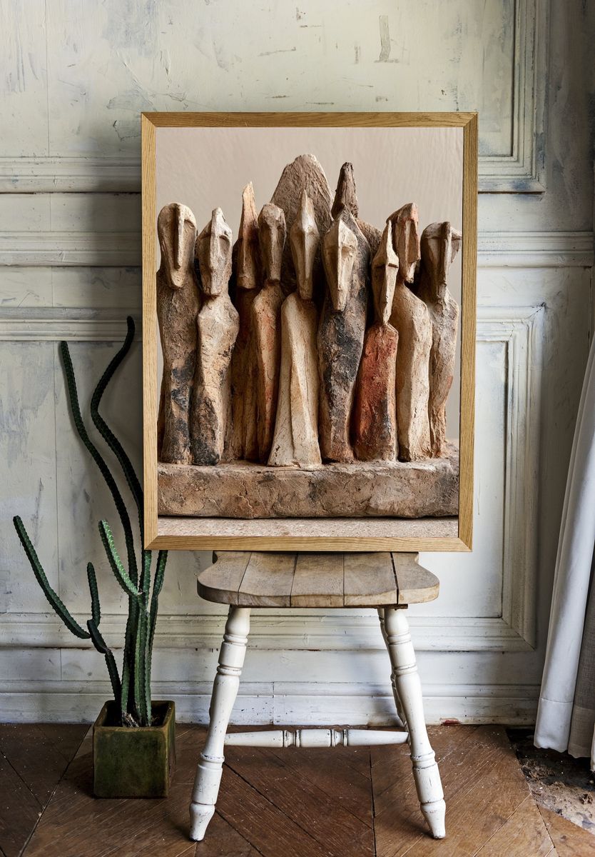Abstract Clay Figures Poster. room preview