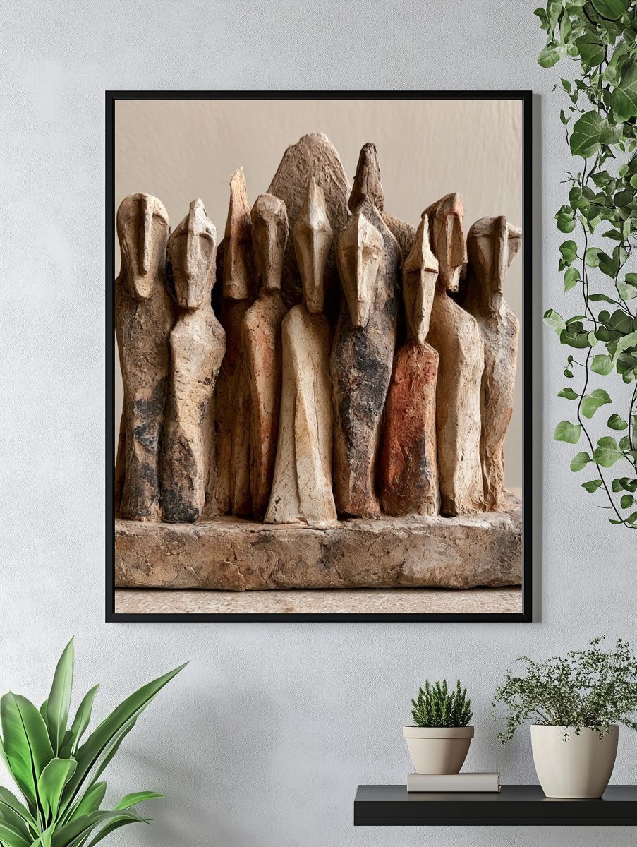 Abstract Clay Figures Poster. — room view 4