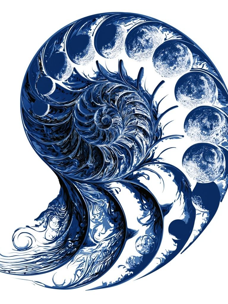 Celestial Nautilus Abstract Print. poster — abstract art