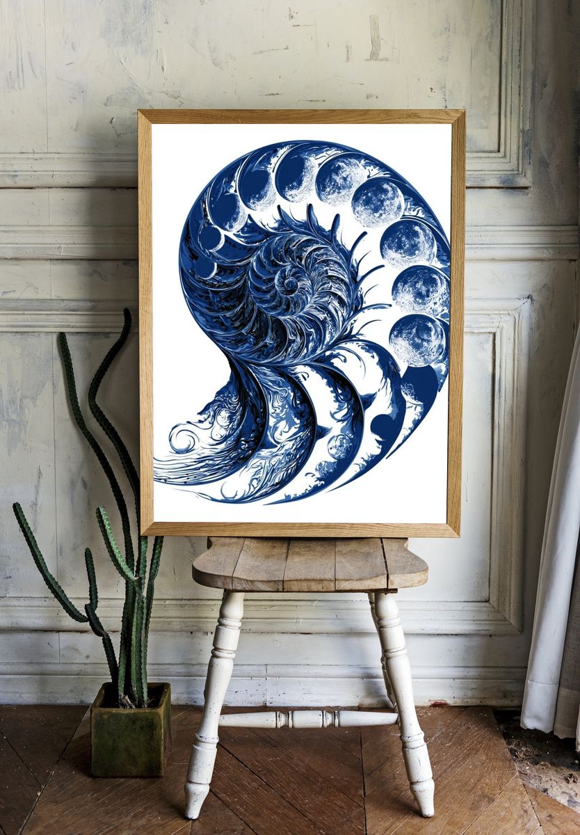 Celestial Nautilus Abstract Print. — room view 1