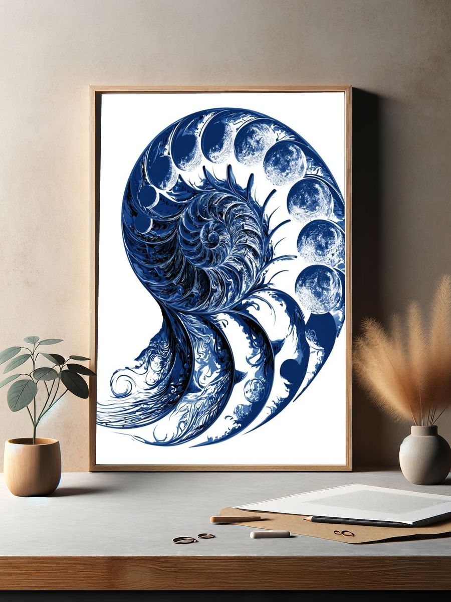 Celestial Nautilus Abstract Print. — room view 2