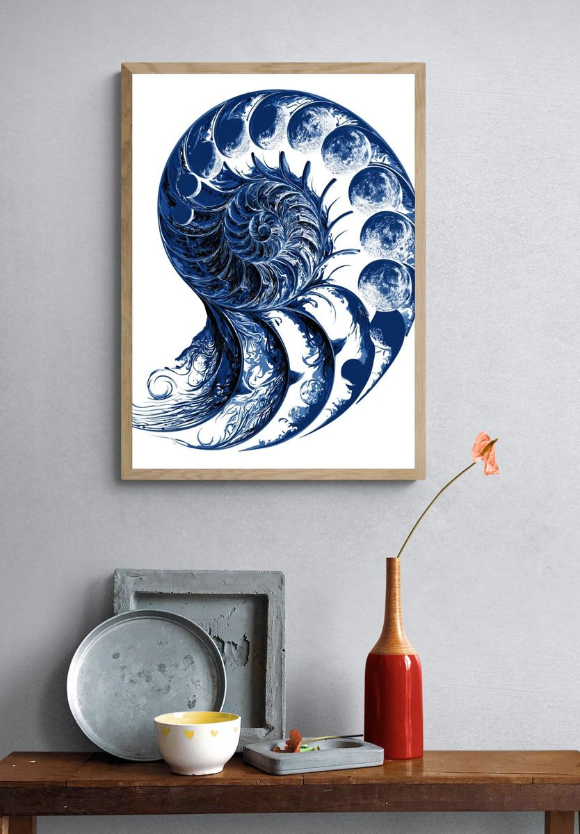 Celestial Nautilus Abstract Print. — room view 3