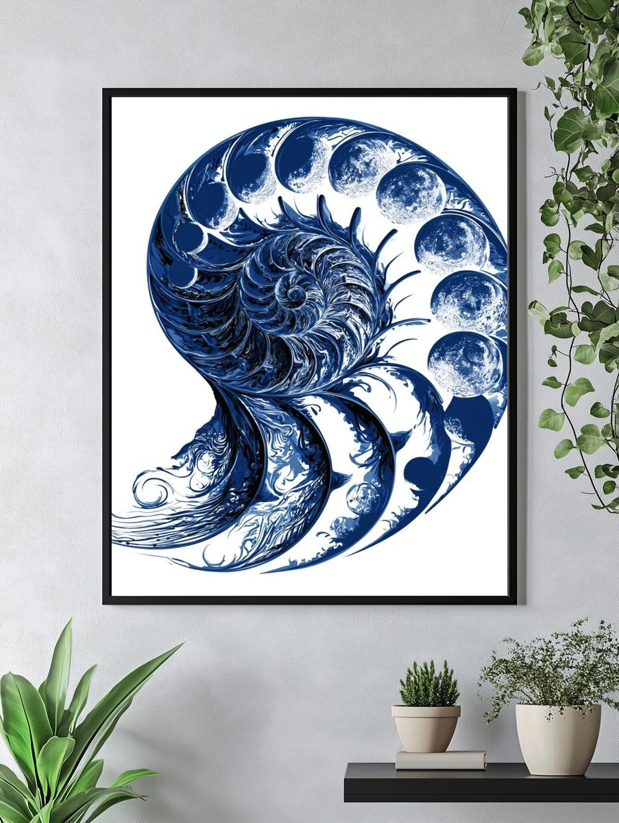 Celestial Nautilus Abstract Print. — room view 4
