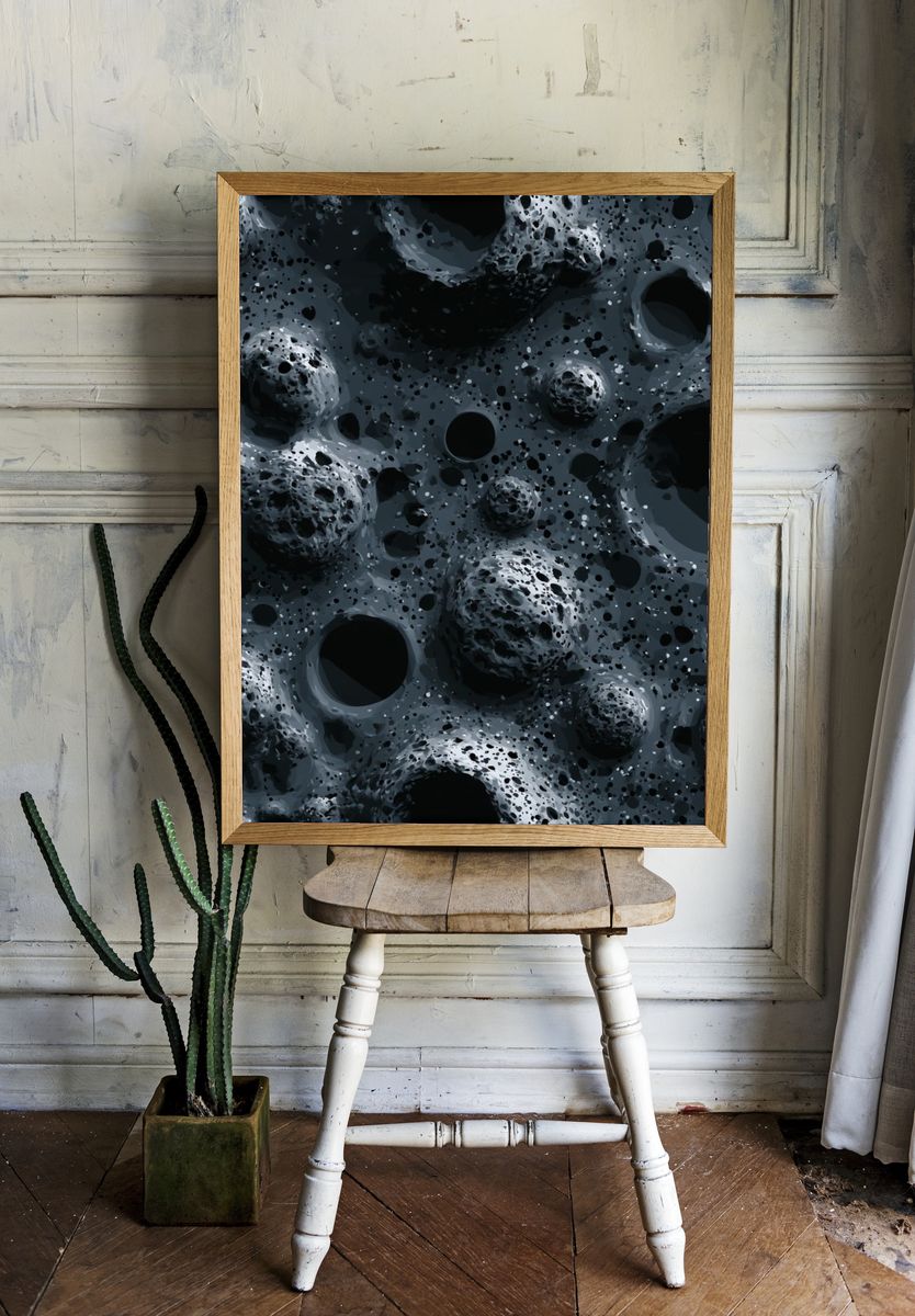 Lunar Craters Abstract Poster. — room view 1
