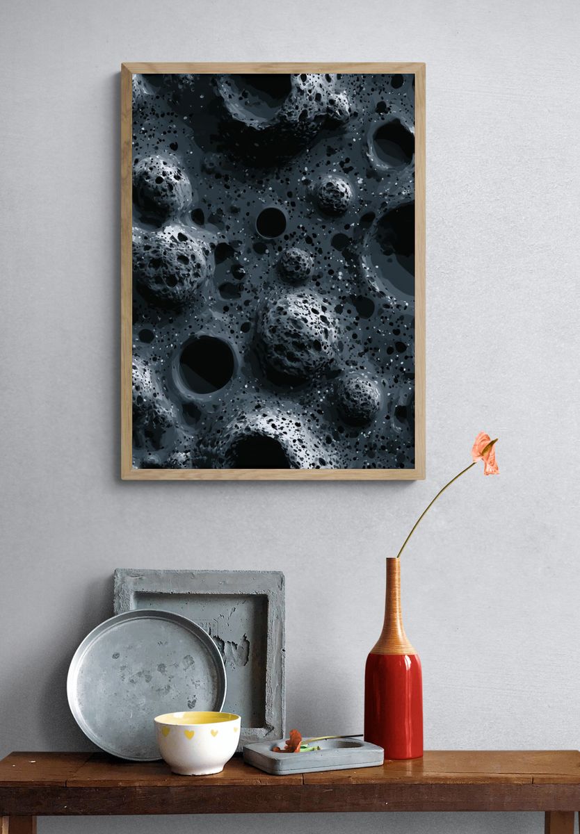 Lunar Craters Abstract Poster. — room view 3