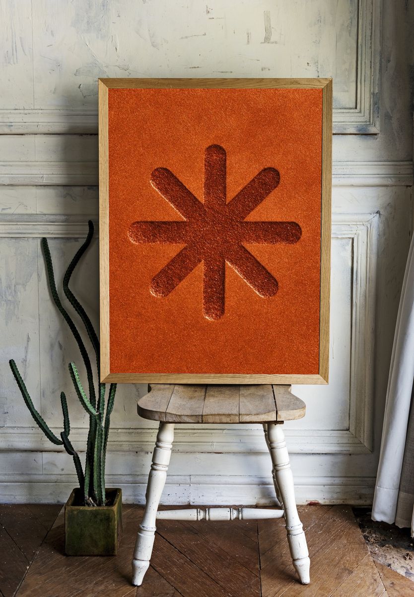 Orange Asterisk Abstract Poster. room preview