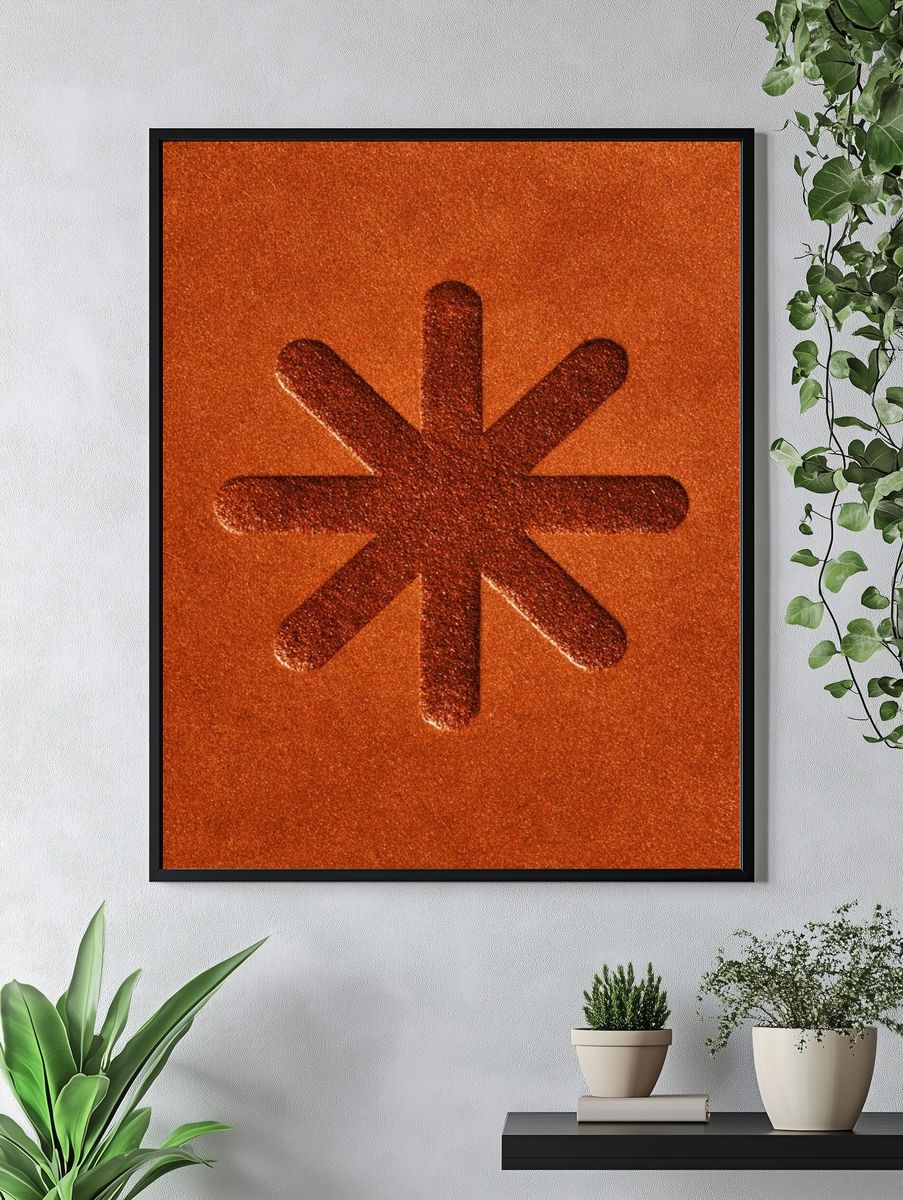 Orange Asterisk Abstract Poster. — room view 4