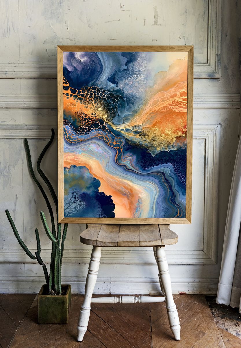 Celestial Flow Abstract Poster. — room view 1
