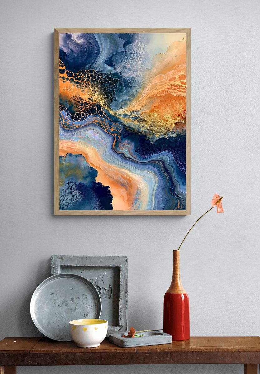 Celestial Flow Abstract Poster. — room view 3